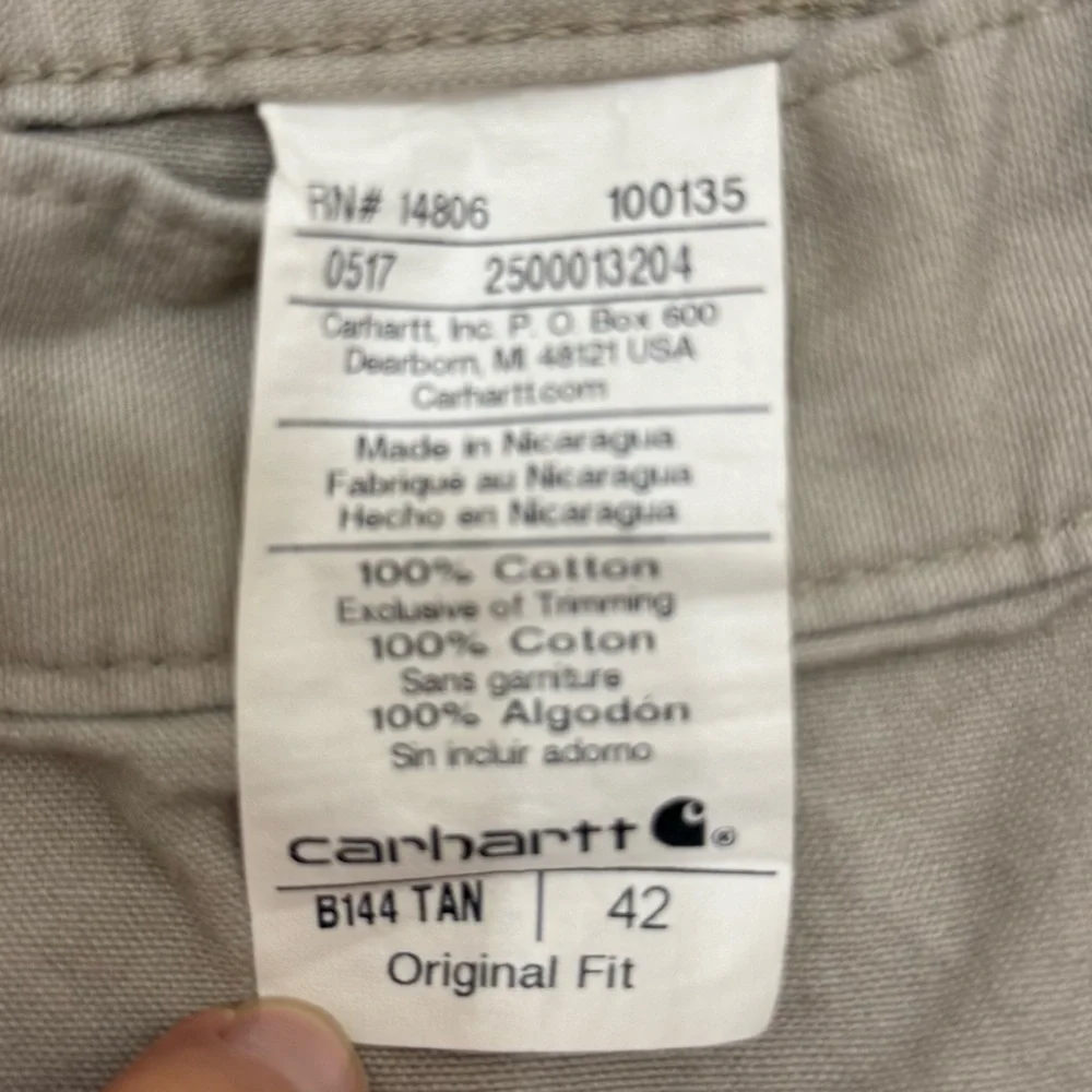 Two Carhartt Men's Khaki Shorts Size 42 Original Fit - Picture 11 of 12